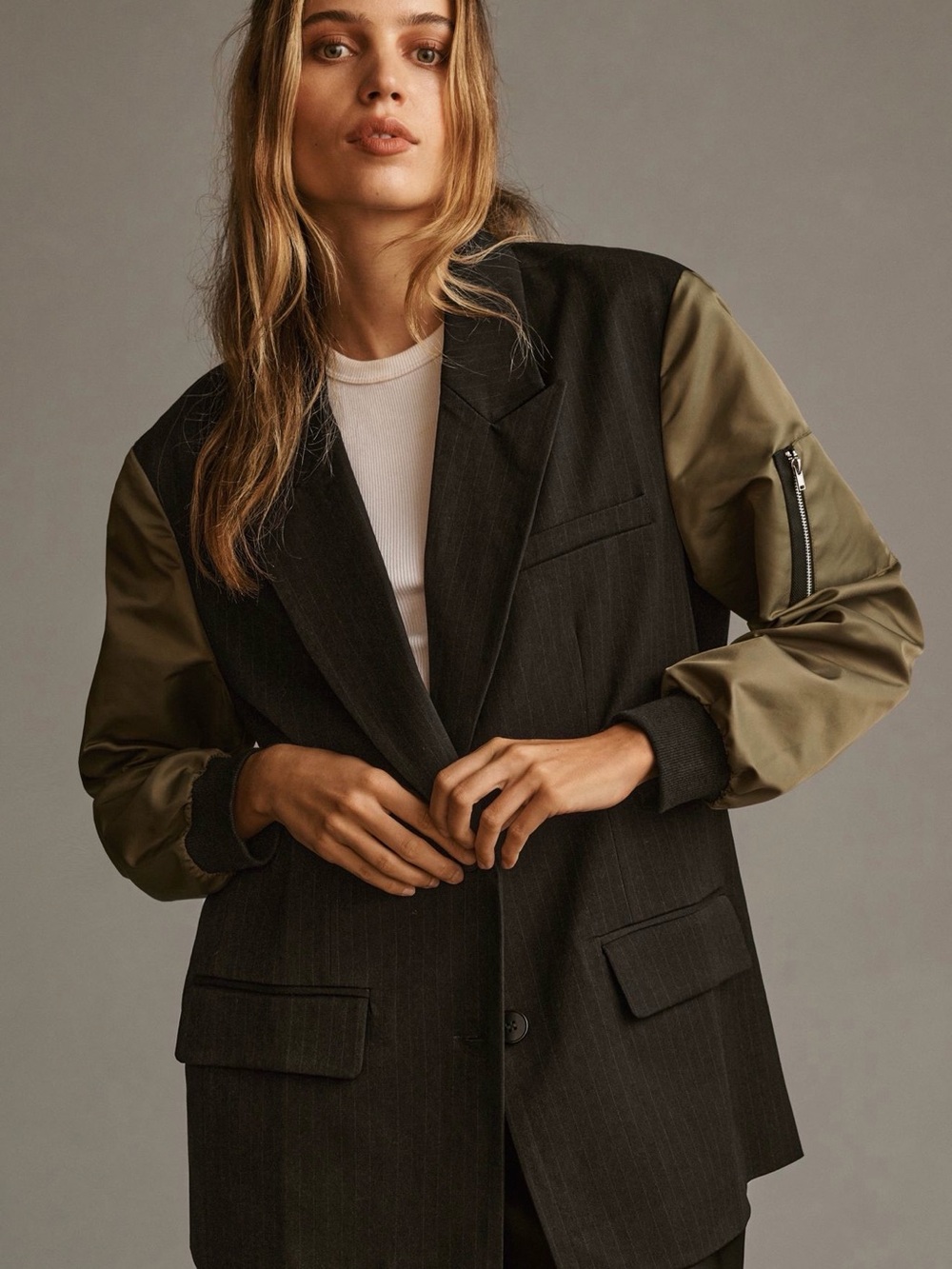 Anthropologie Dolan Utility Mixed Fabric Jacket